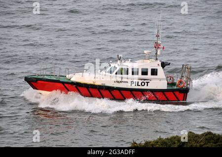 Maritimes Themenbild - Liverpool Pilotboot vor Anglesey Stockfoto