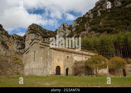 Kloster Santa María de Obarra (Ribagorza, Huesca, Aragon, Spanien) ESP: Monasterio de Santa María de Obarra (Ribagorza, Huesca, Aragón, España) Stockfoto