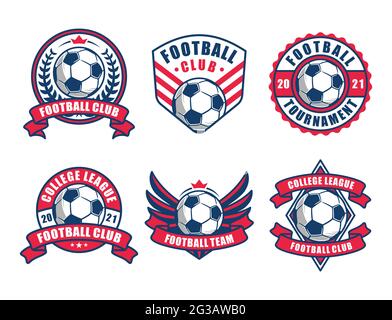 Satz Fußballlogo oder Fußballverein-Abzeichen. Stock Vektor