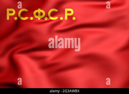 3D-Flagge der russischen SFSR (1925-1937). 3D-Illustration. Stockfoto