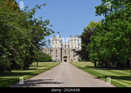 Windsor Castle Exterieur, Windsor, Großbritannien Stockfoto