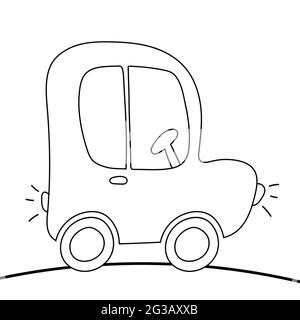 Maschine für Kinder zum ausmalen. .Illustration im Doodle-Stil. Stock Vektor