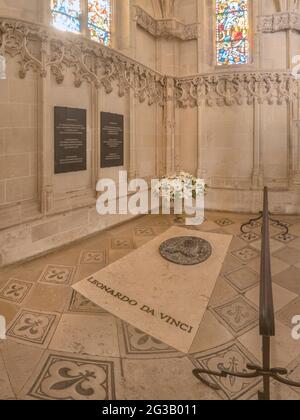 FRANKREICH - LOIRE-TAL - INDRE ET LOIRE (37) - SCHLOSS AMBOISE : KAPELLE DES HEILIGEN HUBERT, ERBAUT 1493 AUF DER GRUNDLAGE DES ORATORIUMS, ERRICHTET UNTER Stockfoto