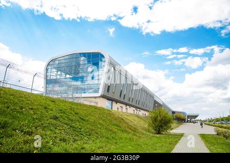 Lviv, Ukraine - 12. Mai 2019: Internationaler Flughafen Lviv Danylo Halytskyi Stockfoto