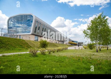 Lviv, Ukraine - 12. Mai 2019: Internationaler Flughafen Lviv Danylo Halytskyi Stockfoto