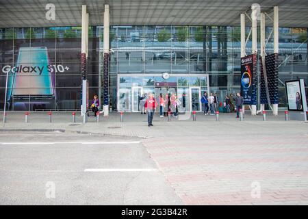 Lviv, Ukraine - 12. Mai 2019: Internationaler Flughafen Lviv Danylo Halytskyi Stockfoto