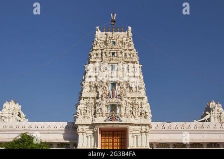 Reich verzierte Turm der Rangnath Hindu-Tempel in Pushkar, Rajasthan, Indien Stockfoto