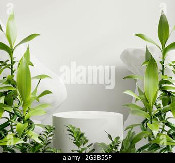 Podium Mockup Display mit für Produktpräsentation, 3D-Rendering Stockfoto