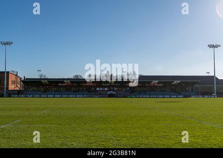 Hartpury, Gloucestershire, England. 27. Februar 2021. Allianz Premier 15:30-Spiel zwischen Gloucester-Hartpury Women und Bristol Bears Women. Stockfoto