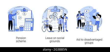Social Care abstrakte Konzept Vektor Illustrationen. Stock Vektor