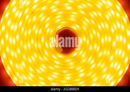 Eine Rolle LED-Dekorband, Spule Diodenstreifen Nahaufnahme. Stockfoto