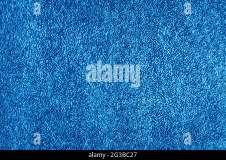 Ansicht Der Textur Hintergrund Von Blue Fleece Stoff. Stockfoto