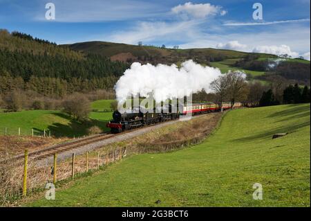 Könnten es zwei Manoren sein, die von Shrewsbury nach Machynlleth fahren. Llangollen Bahn 3P20 Pakete Gruppe Foto Charter Stockfoto