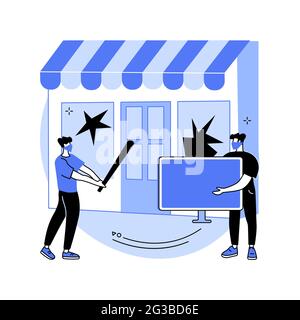 Plünderung abstraktes Konzept Vektor Illustration. Stock Vektor