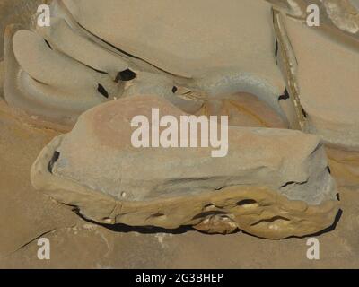 Vulkanische Sedimentformationen auf der Insel Lemnos, Ägäis, Griechenland Stockfoto