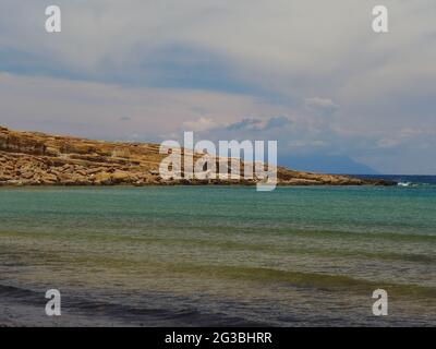 Vulkanische Sedimentformationen auf der Insel Lemnos, Ägäis, Griechenland Stockfoto