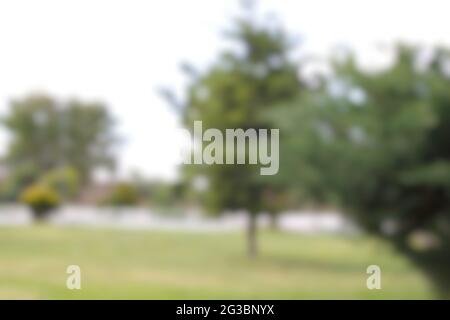 Unscharfe Naturlandschaft, verschwommenes Naturfoto für den Hintergrund. Stockfoto