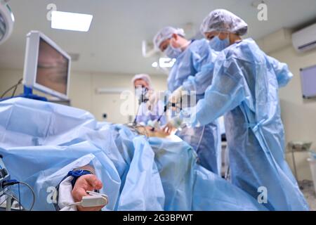 Mitarbeiter im Gesundheitswesen bei der Coronavirus Covid19 Pandemie Stockfoto