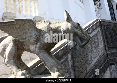 Skulptur des Wasserspeiers im Livadia-Palast, Krim Stockfoto