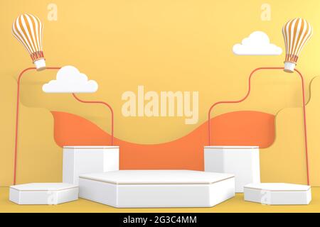 Business 3D, minimalistisch, Mockup Business abstrakt bunten Cartoon. 3d-Rendering Stockfoto