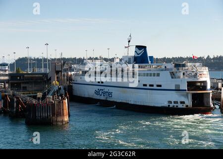 Abfahrt vom Hafen von Vancouver nach Victoria Stockfoto