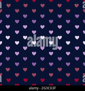 Nahtloses Muster mit großen Herzen und Farbverlauf, Nahtloses Muster mit großen Herzen und Farbverlauf Stock Vektor