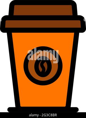 Kaffee, Kaffeetasse, Kaffeehausfarbe einfaches flaches Symbol. Stock Vektor
