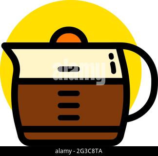 Flach-Symbol Für Kaffeekannen Auf Weißem Hintergrund Isoliert Stock Vektor