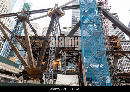 Baustelle an der 270 Park Avenue, Entire Block Supertall, NYC, USA 2021 Stockfoto