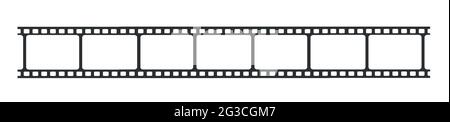 Vorlagen für Kinostreifen. Negativ und Streifen, Medienfilmstreifen. Filmrollenvektor, 35-mm-Film, Dia-Film-Rahmen Stock Vektor