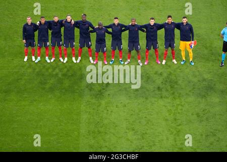 15. Juni 2021 in Bayern, München, Deutschland. Französische Spieler während des UEFA Euro 2020 Championship Group F-Spiels zwischen Frankreich und Deutschland in der Allianz Arena am 15. Juni 2021 in Bayern, München, Deutschland. Foto von David Niviere/ABACAPRESS.COM Stockfoto
