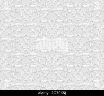 Nahtloses geometrisches Muster mit hellgrauem Hintergrund, Vektorgrafik Stock Vektor