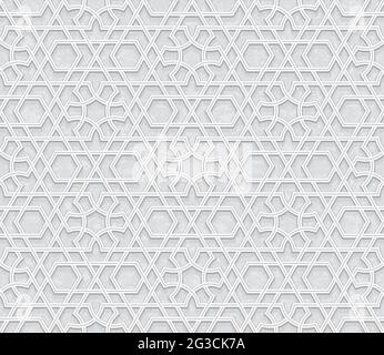 Nahtloses geometrisches Muster mit hellgrauem Hintergrund, Vektorgrafik Stock Vektor