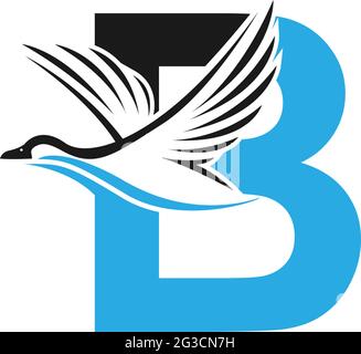Buchstabe B mit Ente Symbol Logo Design Illustration Vektor Stock Vektor