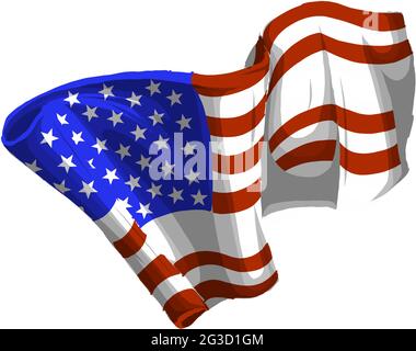 Vektor illustation American Eagle gegen USA-Flagge und weißen Hintergrund. Stock Vektor