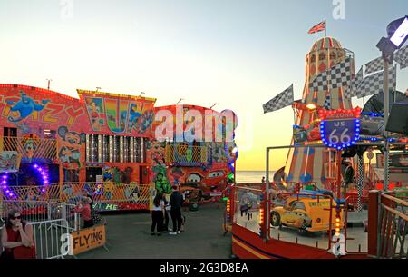 Hunstanton Funfair, Messegelände, Messe, Unterhaltungsangebote, Pleasure Beach, Norfolk, England, Großbritannien Stockfoto