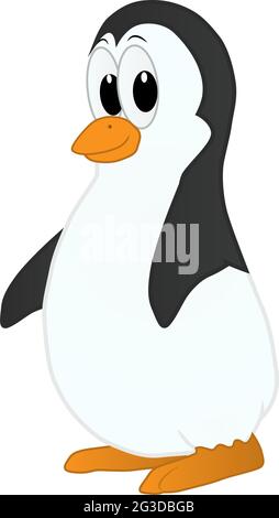 Cartoon-Illustration eines lustigen Pinguins Stockfoto