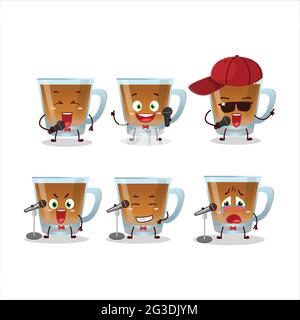 Ein niedliches Cartoon-Design-Konzept von Shaah hawash singen ein berühmtes Lied. Vektorgrafik Stock Vektor