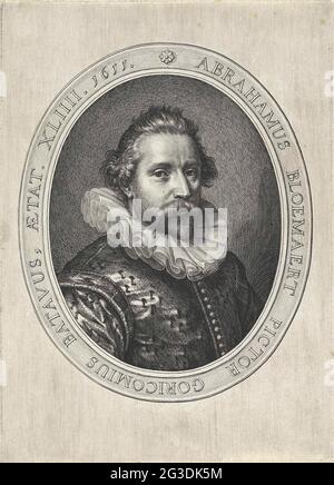 Porträt von Abraham Bloemaert. Porträt des Malers, Zeichners und Druckmachers Abraham Bloemaert, im Alter von 44 Jahren. Stockfoto