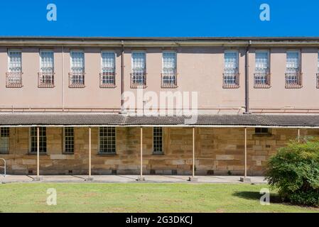 Teil des Gladesville Psychiatric Hospital im kolonialen georgianischen Stil in Sydney, Australien, das ab 1838-1993 in Betrieb war Stockfoto