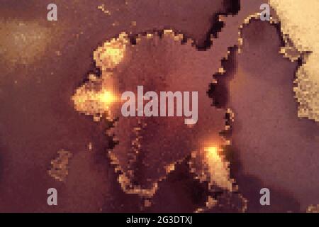 Die Struktur aus Weinrot, kastanienfarbenem und goldenem Marmor mit funkelnden Reflexen ist abstrakt. Vektor Hintergrund in Alkoholtinte Technik mit Glitzer. Vorlage für Banner, Stock Vektor