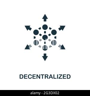 Dezentrales Symbol. Einfaches kreatives Element. Ausgefülltes monochromes dezentrales Symbol für Vorlagen, Infografiken und Banner Stock Vektor