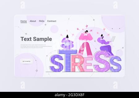 Multitasking müde Geschäftsleute beschäftigt überarbeiteten Geschäftsleute Wut Aggression Stress Depression nervös Stock Vektor