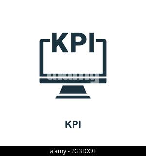 KPI-Symbol. Einfaches kreatives Element. Ausgefülltes monochromes KPI-Symbol für Vorlagen, Infografiken und Banner Stock Vektor