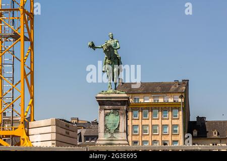 Guillaume II, Luxemburg. Der nach König Wilhelm II. Benannte Platz aus dem 13. Jahrhundert ist eine Baustelle, da archäologische Funde im Boden auftauchten Stockfoto