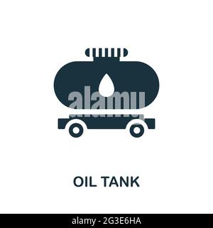 Symbol für den Öltank. Monochromes einfaches Element aus der Sammlung der Ölindustrie. Creative Oil Tank Symbol für Web-Design, Vorlagen, Infografiken und vieles mehr Stock Vektor