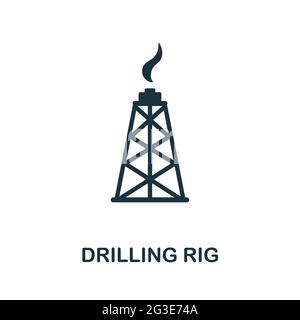 Symbol für Bohranlage. Monochromes einfaches Element aus der Sammlung der Ölindustrie. Creative Drilling Rig Icon für Webdesign, Vorlagen, Infografiken und mehr Stock Vektor