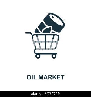 Symbol für den Ölmarkt. Monochromes einfaches Element aus der Sammlung der Ölindustrie. Creative Oil Market Symbol für Webdesign, Vorlagen, Infografiken und mehr Stock Vektor