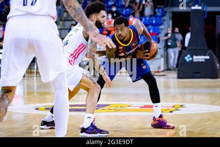 Barcelona, Spanien. Juni 2021. Liga Endesa Basketballspiel FC Barcelona gegen Real Madrid im Palau Blaugrana, in Barcelona 15. Juni 2021. In Bildern: POOL/ FC Barcelona/Cordon Pres Images sind nur für redaktionelle Zwecke bestimmt. Nur für den freien Vertrieb, NICHT ZUM VERKAUF. Pflichtschein: © FC Barcelona Kredit: CORDON PRESS/Alamy Live News Stockfoto