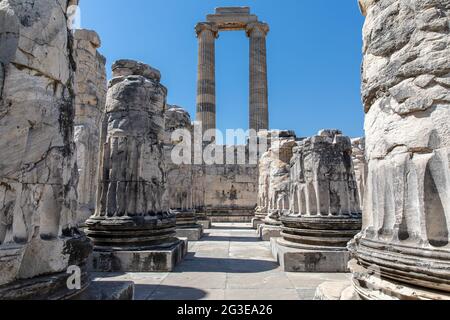 Didyma Apollon Tempelruinen, Aydın, Türkei. Stockfoto